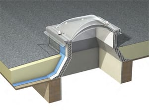 Keylite Flat Roof Dome - Electric Opening