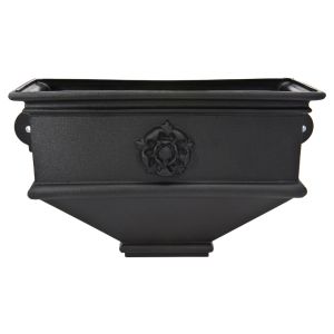 Brett Martin Cascade Cast Iron Style Long Box Planter Tudor Rose - Classic Black (BRP5TR)