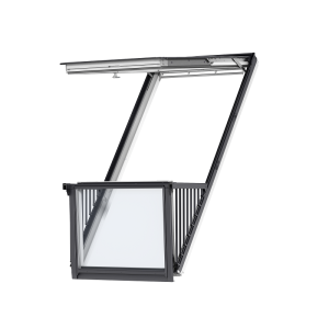 Velux GDL PK19 SK0L322 White Painted Cabrio Balcony + 2x 8mm GPL + GIL Slate Flashing - 3020x2520mm