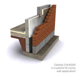 Celotex CW4100 Cavity Wall Insulation 1200x450x100mm - 6 Per Pack (3.24m2)