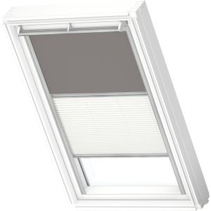 Velux DFD 104 0705S Manual Duo Blackout Blind - Grey/White - 550x980mm