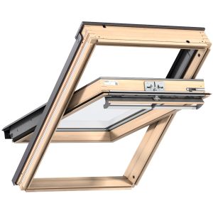 Velux GGL UK08 3370 Manual Lacquered Pine Zinc Clad Centre Pivot Roof Window - 1340x1440mm