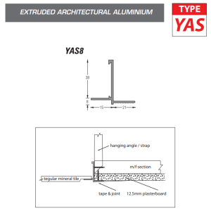 QIC YAS8 Ceiling Trim RAL 9010 (White) 3000mm