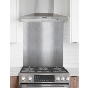 Kitchen Splashback 600mm x 750mm Brushed Aluminium/Silver