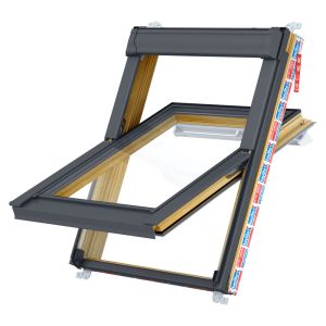 Keylite Lacquered Pine Centre Pivot Window 550x780mm - Manual Integral (TCP 01 I)