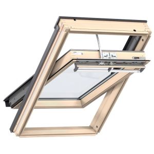 Velux GGL CK02 316630 Integra Solar Lacquered Pine Copper Clad Centre Pivot Roof Window - 550x780mm