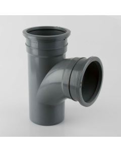 Brett Martin 160mm 92 1/2° Double Socket Soil Pipe Branch Without Bosses (BR615) Black