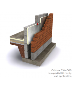 Celotex CW4040 Cavity Wall Insulation 1200x450x40mm - 14 Per Pack (7.56m2)
