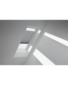Velux FOL M06 1282SWL Manual Pleated & Awning Blind Pack Dark Grey w/White Channels - 780mmx1180mm