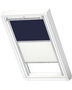 Velux DFD S01 1100S Manual Duo Blackout Blind - Dark Blue/White - 1140x700mm