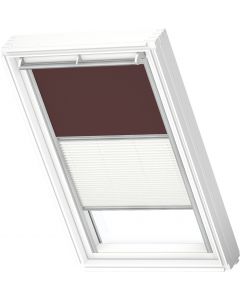 Velux DFD 102 4559S Manual Duo Blackout Blind - Dark Brown/White - 550x780mm