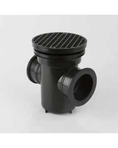 Brett Martin 110mm Back Inlet Roddable Gully 90° Outlet - Round Grid (B1001)