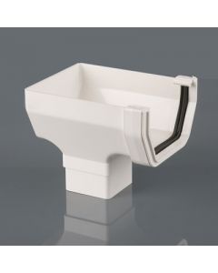 Brett Martin 114mm Squarestyle Stopend Outlet (BR556) Arctic White