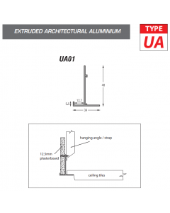 QIC UA01 Ceiling Trim RAL 9010 (White) 3000mm