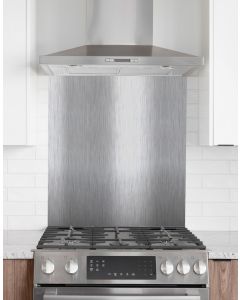 Kitchen Splashback 600mm x 750mm Brushed Aluminium/Silver