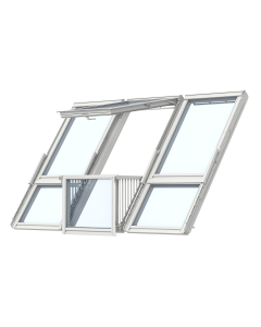 Velux GDL MK19 SK0W322 White Painted Triple Cabrio Balcony System 120mm Tile Flashing - 2540x2520mm