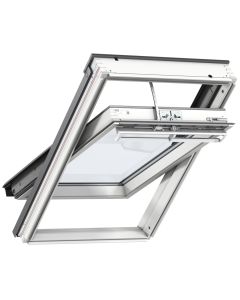 Velux GGU FK08 037030 Integra Solar White PU Zinc Clad Centre Pivot Roof Window - 660x1400mm