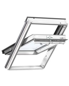 Velux GGU FK08 036630 Integra Solar White PU Zinc Clad Centre Pivot Roof Window - 660x1400mm