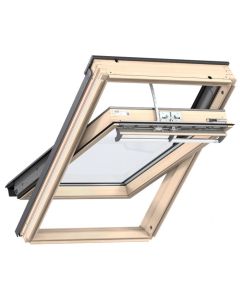 Velux GGL CK04 316630 Integra Solar Lacquered Pine Copper Clad Centre Pivot Roof Window - 550x980mm