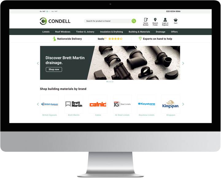 example of Condell website on a desktop